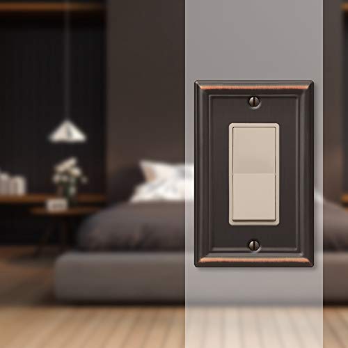 Amerelle 149RDB Chelsea Wallplate, 1 Rocker, Aged Bronze (Pack of 2) - color: Aged Bronze, size: 1 Rocker (Pack of 2)