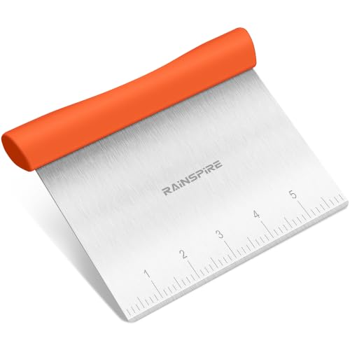 Multi-Purpose Stainless Steel Bench Scraper Dough Blender & Pastry Cutter - color: Orange
