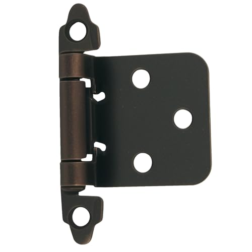 4-Pack (2 Pair) Antique Copper Cabinet Hinges | Self-Closing, 1/2" Variable Overlay, Semi-Concealed Face Frame, Flush Mount for Kitchen/Bath Cabinets - color: Antique Copper