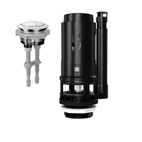 R&T 3-Inch Dual Flush Valve with Top Push Button Toilet Repair Kit Inside Tank dual flush valve replacement kit for 2-piece Toilet, Quick Fix Toilet Leaking, Running Water and Ghost Flush A2422M - color: 3-Inch Drain Outlet