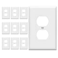 ENERLITES 10 Pack Mid-Size Duplex Outlet Covers Wall Plate, White - color: White, size: Mid-Size