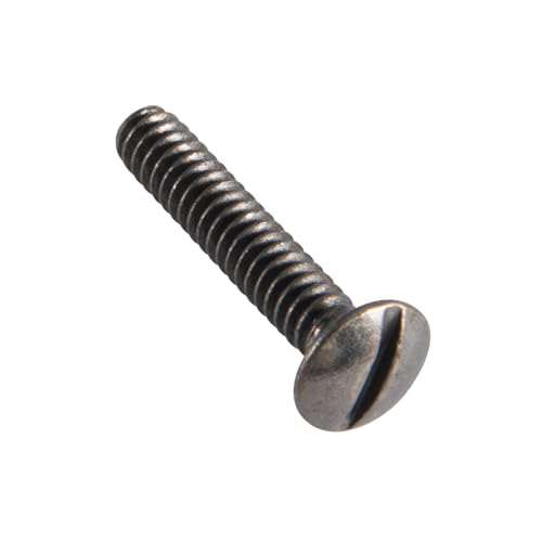 Henne Bery 3/4" Long 6-32 Thread, Oval Head Milled Slot Replacement Wall Plate Screws, 50 Pack, Heirloom Silver/Antique Nickel - color: Heirloom Silver, size: 3/4",50 Pack