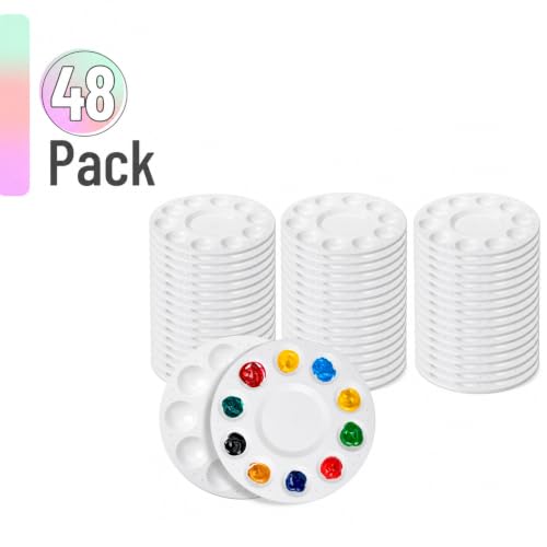 Mr. Pen- Bulk Round Paint Tray Palettes, 48 Pack - size: 48 Pack