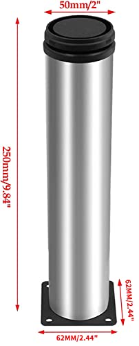 4 Pack Furniture Leg Set, 2" Dia 10" H Adjustable - size: 10 Inch