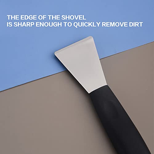 Stainless Steel metal Scraper, stove top Oven Scraper Tool non scratch, window glass scraper,Kitchen Cleaning,glass stripper,Putty,grout,sticker,Wallpaper, Paint,cooktop,Straight + Bending 2-PCS