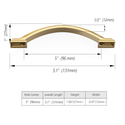 10 Pack 3.75 inch（96mm Champagne Bronze Cabinet Pulls, Champagne Gold Cabinet Handles Kitchen Arch Cabinet Hardware for Bathroom Drawer - color: Champagne Bronze, size: 3.75 inch（96mm）, style: 10 Pack