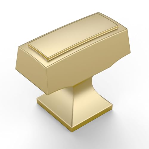 Amerdeco 10 Pack Brushed Gold Cabinet Knobs 1.3 Inch(33mm) Single Hole Cabinet Handles Gold Dresser Knobs Drawer Knobs and Pulls for Bathroom Cabinets - color: Brushed Gold, size: Single Hole