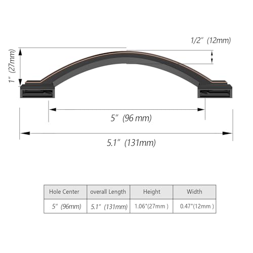 10 Pack 3.75 inch Cabinet Pulls Oil Rubbed Bronze Cabinet Handles Drawer Pulls for Kitchen Cabinet Cupboard - color: Oil Rubbed Bronze, size: 3.75 inch（96mm）, style: 10 Pack
