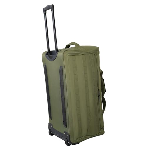 US Army ROMEO 28-inch Large Tactical Duffel Bag with Wheels | Heavy Duty Material, Molle Webbing, Water Resistant Military Rolling Bag for Travel, Deployment, and Camping - Tactical Green - color: Tactical Green, size: 28-inch