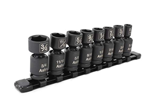 Astro Pneumatic Tool 78340 8-Piece 3/8" Drive Nano Pinless Universal Impact Sockets - SAE - size: 3/8" Drive SAE