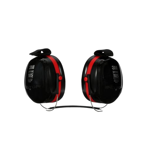 3M PELTOR Hearing Protection Optime 105 Earmuffs, E-A-Rfit Compatible, Assembly, Sanding, Grinding - size: One Size, style: Behind-the-head