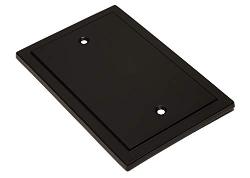 Henne Bery Modern Edge Switch Plate Wall Plate Outlet Cover, Durable Solid Zinc Alloy (Single Blank 2PK, Matte Black) - color: Matte Black, size: Single Blank 2PK