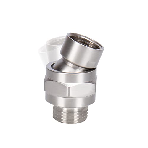 NearMoon Shower Head Swivel Ball Adapter - Solid Brass Shower Connector Ball Joint Adjustable Universal Shower Arm Extension Component (Brushed Nickel) - color: Brushed Nickel