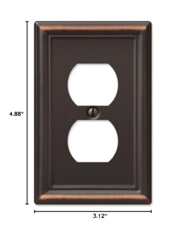 Amerelle 149DDB Chelsea Wallplate, 1 Duplex, Steel, Aged Bronze, 1-Pack - color: Aged Bronze, size: 1 Duplex