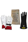 Enespro Class 2 Insulated Electrical Gloves Kit, 17,000V AC/25,500V DC - color: Black, size: Size 10 (Pack of 1)