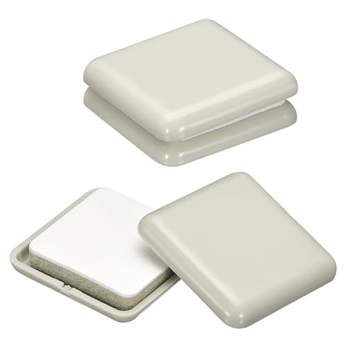 uxcell Furniture Sliders, 4Pcs 1 3/8" - Plastic Self-Adhesive Square Sliding Pads, Chair Glides for Carpeted Tile Vinyl Hardwood Floors (Grey) - size: 1 3/8"