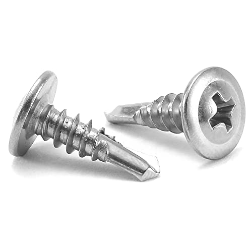 #8 x 5/8" Sheet Metal Screws 500PCS 410 Stainless Steel Truss Head Fast Self Tapping Screws by SG TZH - color: Silver, size: #8 x 5/8"