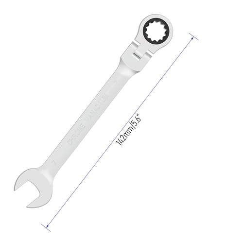 7mm Flex-Head Ratcheting Combination Wrench, 7mm Metric - size: 7mm