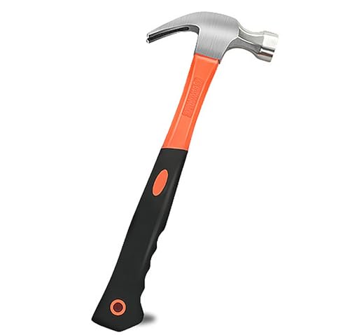 Forged Steel Claw Hammer, 1 Pcs 11 Oz Tack Stubby Hammer with Leather Handle for Pulling Out and Driving Nails (S) - size: S