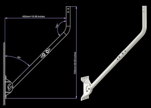 CEKAY J-Pole Mount for Antenna & Weather Station, 1.25 x 33.25 in, White - size: 33.25"