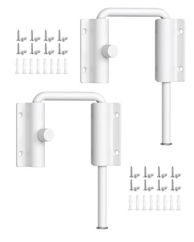 Sliding Door Loop Lock, Security U-Bolt Locks, White-2PCS - color: White-2PCS