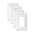 Pure White Classic Beadboard Wall Plates,Light Switch Covers,Electrical Outlet Covers, Switch Plates of Various Combination, Nature Bamboo Fiber Wall plate (1 Gang Decorator 4 Pack) - style: 1 Gang Decorator 4 Pack