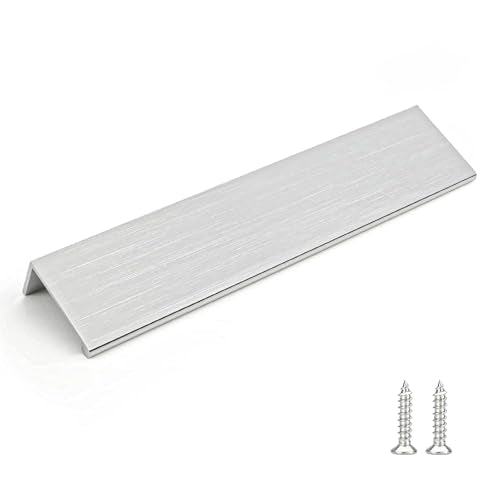 Rergy 10 Pack 6-1/4" Cabinet Pulls Brushed Nickel Finger Pulls for Cabinets - color: Brushed Nickel, size: Hole Center: 6-1/4in(160mm)
