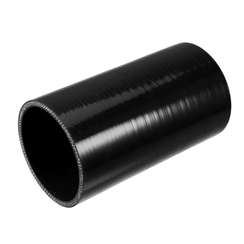 uxcell 3" ID 6" Length 4-Ply Reinforced High Temp Straight Coupler Silicone Reducer Hose Black for Car Intercooler Intake Piping - size: 3" ID