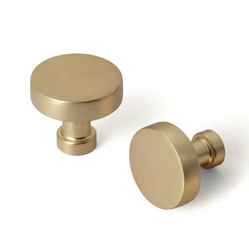 Goo-Ki 6 Pack Champagne Bronze Drawer Knobs Zinc Alloy Cabinet Hardware - Modern Simple Bar Cabinet Knobs Single Hole/Screw Kitchen Cabinet Pulls Solid Dresser Handles - color: Champagne Bronze, size: 1.2 Inches