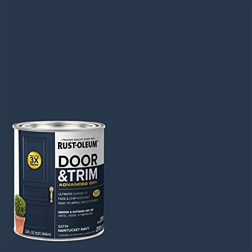 Rust-Oleum Stops Rust Door & Trim Paint, Satin Nantucket Navy - color: Satin Nantucket Navy