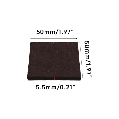 16PCS 2 x 2 Inch Square Felt Pads, Soft Adhesive Non-Slip Backed Felt, Cuttable Floor Protectors for Furniture Legs, Brown Anti Scratch Furniture Pads - size: 2 x 2 Inch