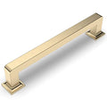 Amerdeco 10 Pack Brushed Brass Cabinet Pulls 5 Inch(128MM) Hole Centers Kitchen Cabinet Handles Cabinet Hardware Kitchen Handles for Cabinets Cupboard Handles Drawer Pulls ZH0019 - color: Brushed Brass, size: 5" Hole Center