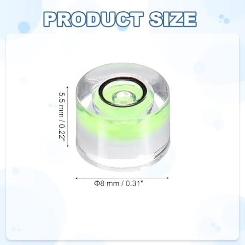 HARFINGTON 20pcs Circular Bubble Spirit Level 8x5.5mm Mini Round Bubble Spirit Level Little Measuring Layout Tools for TV Industrial Carpentry Picture Frame, Green/Black - color: Green/Black, size: 8x5.5mm