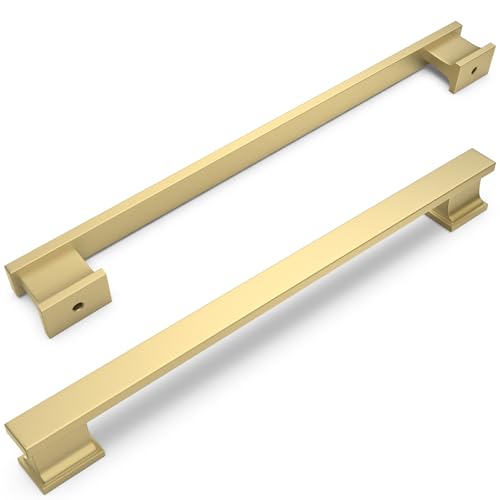 COTYKILEY 10 Pack 7.5 Inch(192mm) Brushed Gold Cabinet Handles Gold Kitchen Cabinet Pulls Cabinet Door Handles Kitchen Cabinet Hardware - color: Brushed Gold, size: 7.5" Hole Center（192MM）