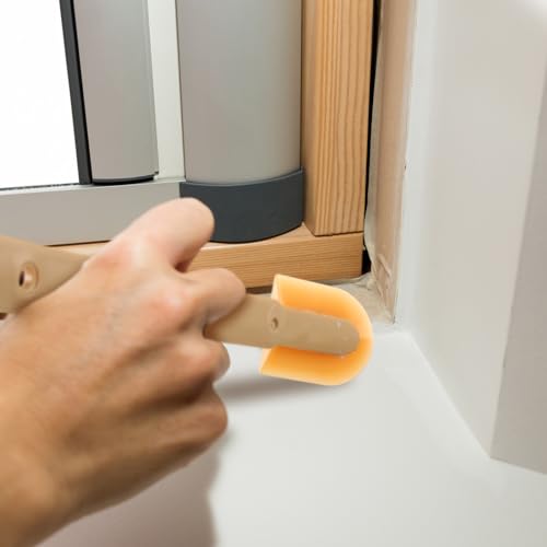 Gisafai 4 Size Set Rubber Caulking Tool Silicone Caulking Finishing Tool Tips Set Applicator with ABS Handle Grip for Brick Skirting Kitchen Bathroom