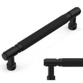 Amerdeco 10 Pack Matte Black knurled Cabinet Pulls 6.3" | Drawer Pulls Cabinet Hardware Kitchen Cabinet Handles for Bathroom ZH0072 - color: Matte Black, size: 6.3" hole center