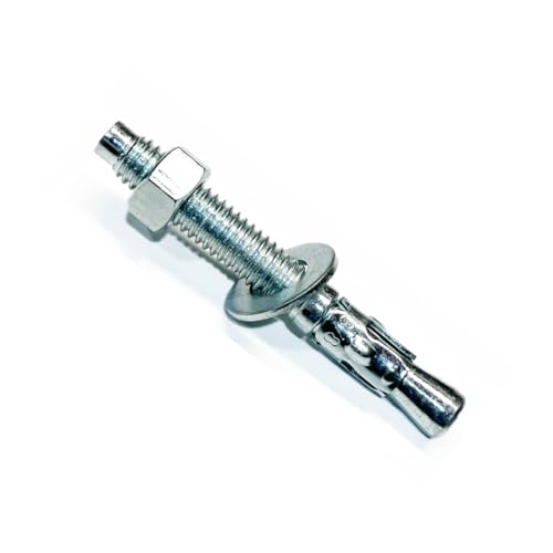 MIGHTY FASTENERS Zinc-Plated Steel Wedge Anchors, 3/8" X 3" - Heavy-Duty Mounting Bolts for Concrete - 50 Pack - size: 3/8" X 3"
