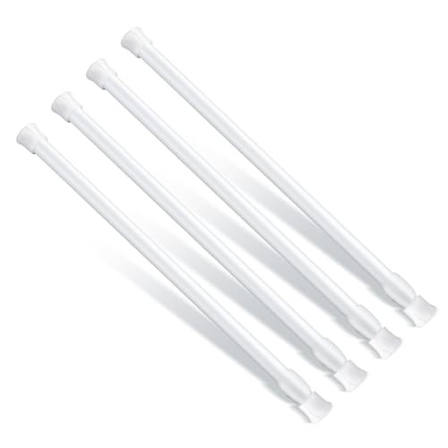 4pcs Window Security Bars, 11.8-17.72 Inch Adjustable Sliding Door Security Lock Bar Fixed Window Guard Door Security Devices for Children Safety Patio Door (White)