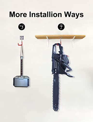 Stainless Steel Heavy-Duty Adjustable Wall Storage Hooks with Anti-Slip Coating for Chainsaws, Bicycle, Garden Tools (Screws and Dowels Included) - color: 1 Pack