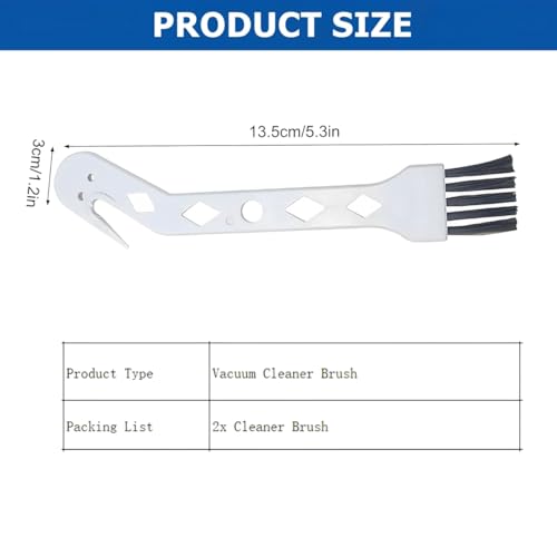 2 Packs Handheld Vacuum Cleaning Brush, Sweeping Robot Cleaner Brush, Universal Tool Brush for Cleaning Hair/Pet Hair/Dust - color: White