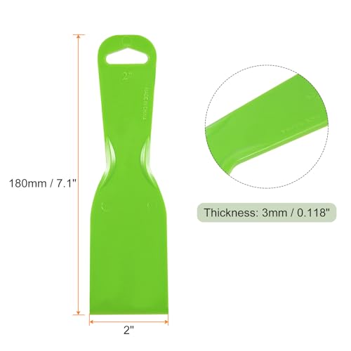 HARFINGTON 5pcs Putty Scraper 2" Width 3mm Thin Flexible Plastic Putty Knives for Taping Drywall Spreading Painting Wall Scratching - color: Green, size: 2"
