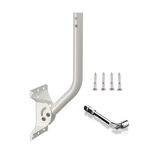 CEKAY J-Pole Mount for Antenna & Weather Station, 1.25 x 16.55 in, White - size: 16.5"