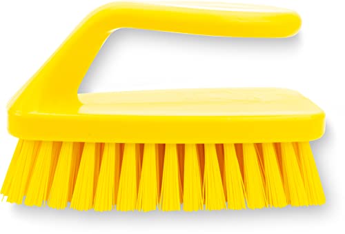 SPARTA Scrub Brush with Iron Shaped Handle and Stiff Bristles, Heavy Duty Scrubber Brush for Kitchen, Bathroom, Shower, Tile, Sink, Carpet and Bakepans, Polypropylene, 6 Inches, Yellow - color: Yellow, size: 6 Inches (Pack of 1)