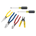 Klein Tools 92906 Tool Set, Basic Kit has Klein Hand Tools for Apprentice or Home: Pliers, Wire Stripper / Cutter, Screwdrivers, 6-Piece - style: Tool Set