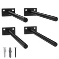 4-Pack 10 inch Floating Shelf Brackets, Hidden Shelf Bracket for Wood - color: Black-4Pack, size: 10 Inch