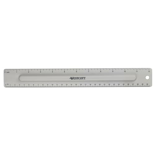 Westcott 17355 12-Inch Ruler Set with Pencil Storage, Innovative Design for Easy Measuring and Organization at School or Office, 2-Piece Set - size: 12" Pencil Storage