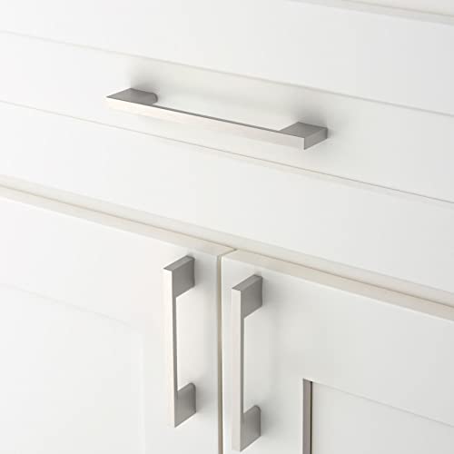 Amerdeco 10 Pack Brushed Satin Nickel Cabinet Pulls - 5 Inch(128MM) Hole Centers Kitchen Handles for Cabinets and Cupboards - ZH0060 - color: Brushed Satin Nickel, size: 5"/128mm Hole Center, style: 10 Pack