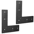 Sihnman 10"x10" L Shape Steel Flat Bracket (2 pc) with Powder Coating as Mending Plate, Right Angle Brackets, Corner Bracket, L Strap. Corner Angles Plate with Holes, L Plate for Truss framing.