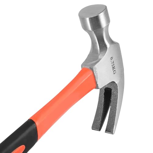 HOIGON 3 Pieces Claw Hammers, 20 oz 16 oz 8 oz Hammer Set with Fiberglass Handle & Polished Forged Steel Head for Household Repair