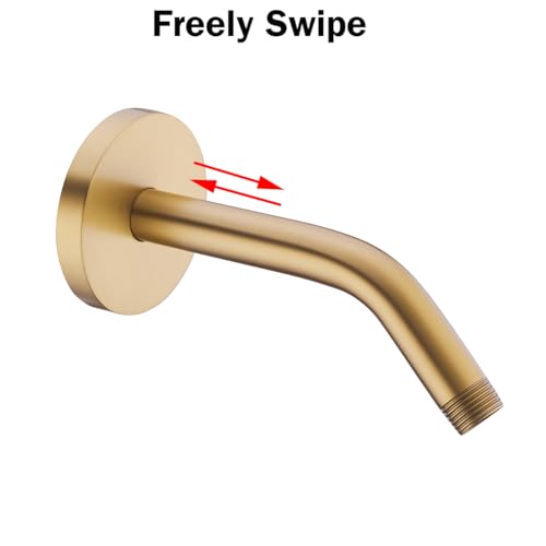 RANDOM Shower Arm with Flange,Gold 6 Inches Wall Mount Angle Shower Head Extension Arm For Fixed Shower Head Stainless Steel,Champagne Bronze.RD91018-6CB - color: 6″ Champagne Bronze(Round Flange)